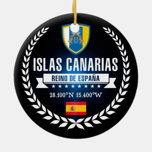 Islas Canarias Ceramic Tree Decoration (Back)