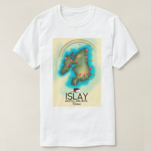 Islay,  Inner Hebrides , scotland map travel art T-Shirt