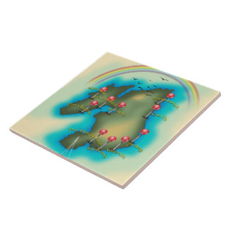 Islay,  Inner Hebrides , scotland map travel art Tile