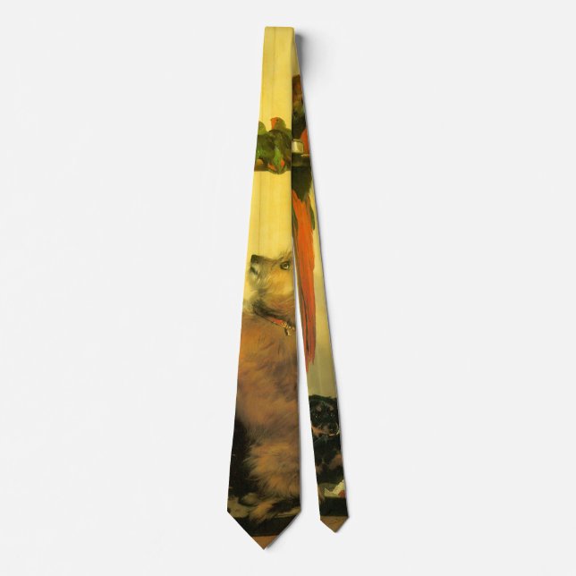 Islay, Tilco, a Macaw and Love Birds by Landseer Tie (Front)