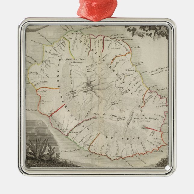 Isle De La Reunion Metal Tree Decoration (Front)