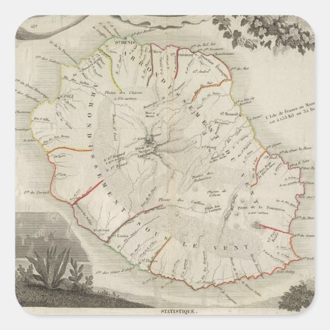 Isle De La Reunion Square Sticker (Front)