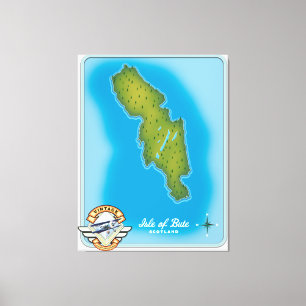 Isle of Bute map Canvas Print