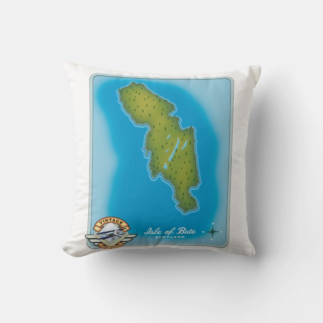 Isle of Bute map Cushion (Front)