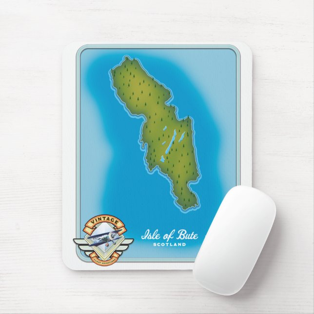 Isle of Bute map Mouse Mat (With Mouse)