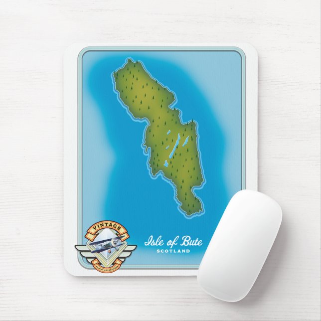 Isle of Bute map Mouse Mat (With Mouse)
