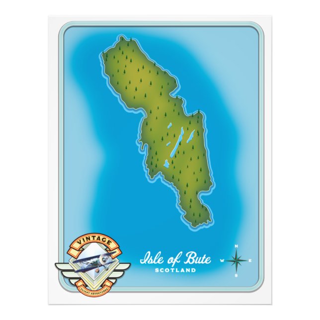 Isle of Bute map Photo Print (Front)