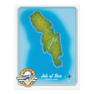 Isle of Bute map Photo Print