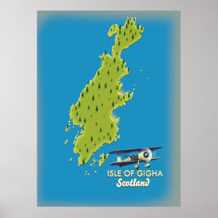 Isle of Gigha Scotland map Poster
