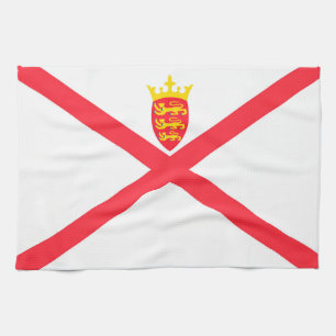 Isle of Jersey flag Tea Towel