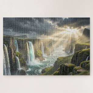 Isle of Legends Coastal Waterfall Jigsaw Puzzle