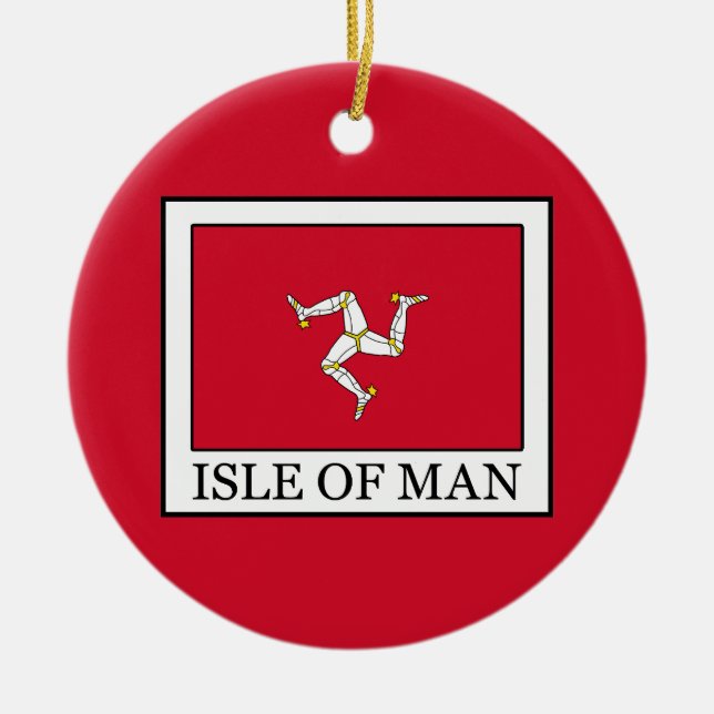 Isle of Man Ceramic Tree Decoration (Front)