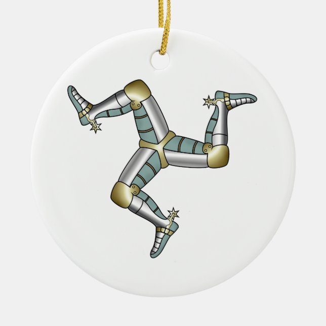 Isle of Man Ceramic Tree Decoration (Front)