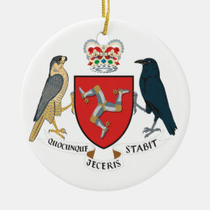 Isle of Man Coat of Arms Ceramic Tree Decoration