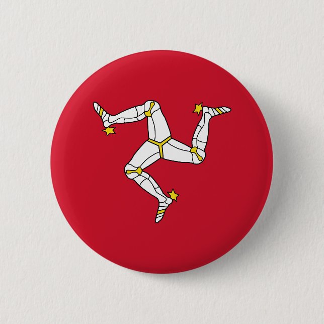 Isle of Man Flag 6 Cm Round Badge (Front)