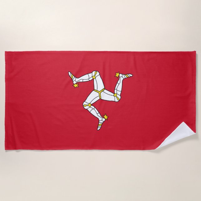 Isle of Man Flag Beach Towel (Front)