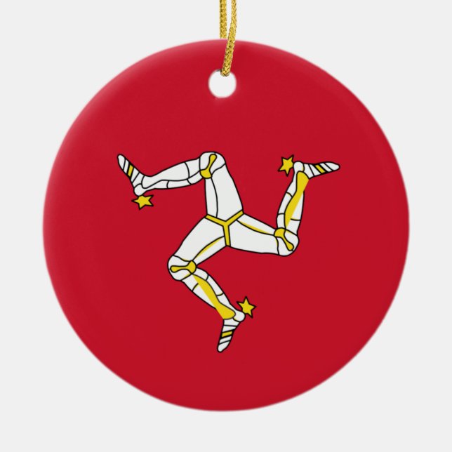 Isle of Man flag  Ceramic Tree Decoration (Front)