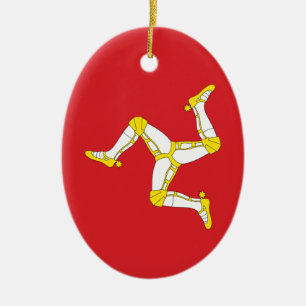 Isle of man Flag Ceramic Tree Decoration