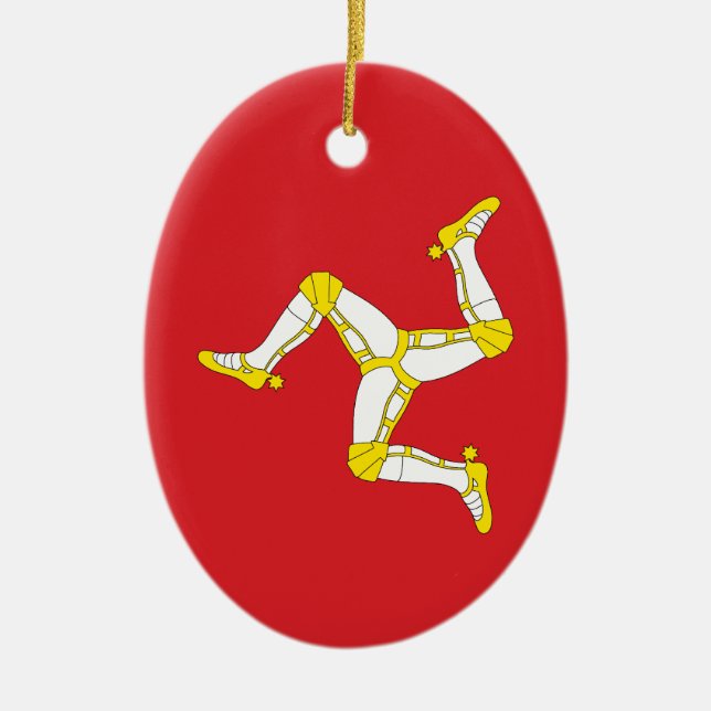 Isle of man Flag Ceramic Tree Decoration (Front)
