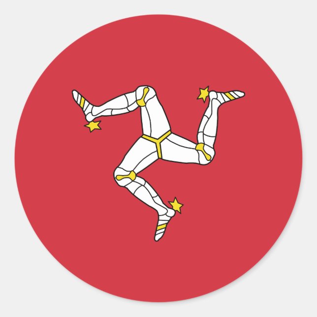 Isle of Man Flag Classic Round Sticker (Front)