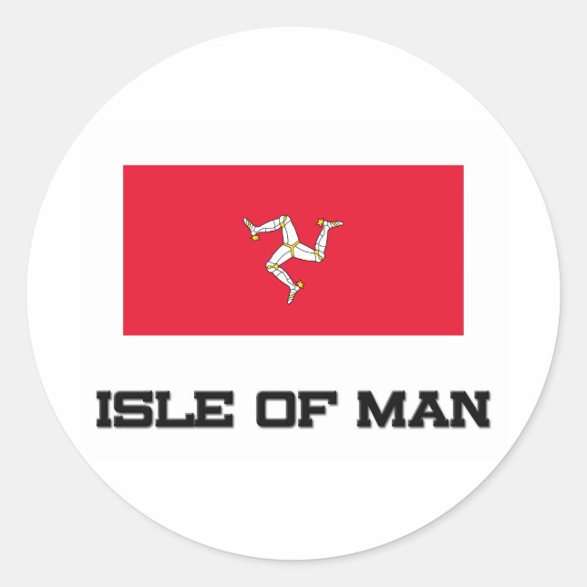 Isle Of Man Flag Classic Round Sticker (Front)