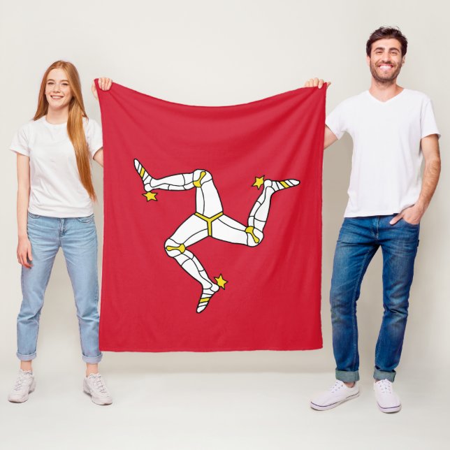 Isle of Man flag Fleece Blanket (In Situ)