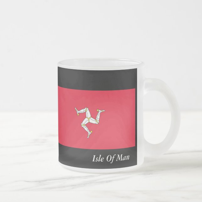 Isle Of Man Flag Frosted Glass Mug (Right)
