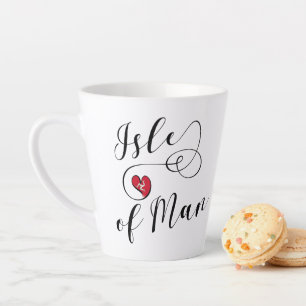 Isle of Man Flag In A Heart, Manx Latte Mug