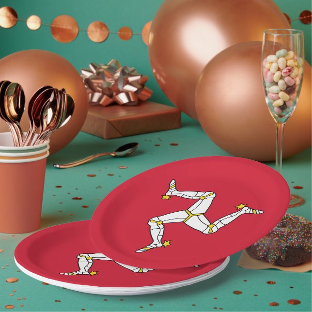 Isle of Man flag Paper Plate (Multi)