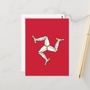 Isle of Man flag Postcard