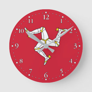 Isle of Man Flag Round Clock