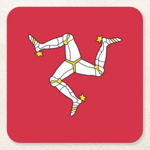 Isle of Man Flag Square Paper Coaster
