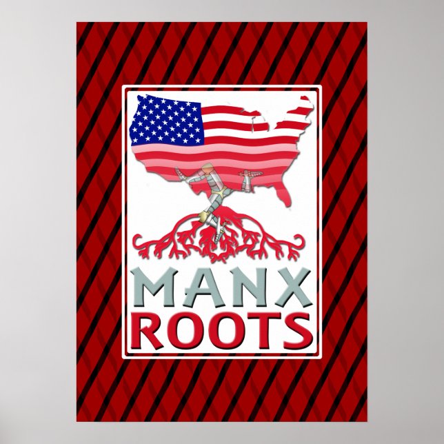 Isle of Man Manx American Artwork Poster (Front)