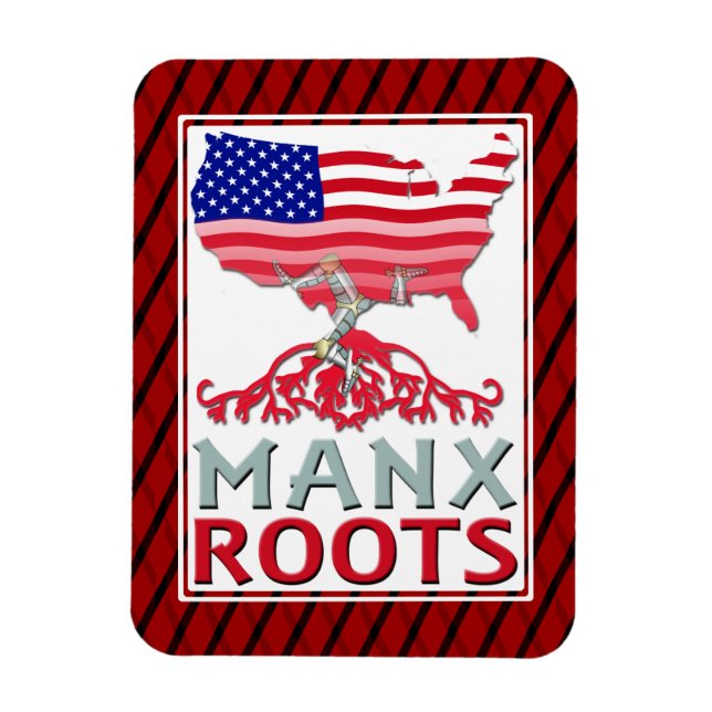 Isle of Man Manx American Magnet (Vertical)