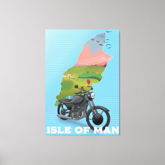 Isle of Man Motorbike travel poster Canvas Print