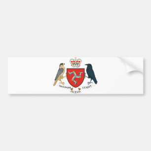 Isle of Man Official Coat Of Arms Heraldry Symbol Bumper Sticker