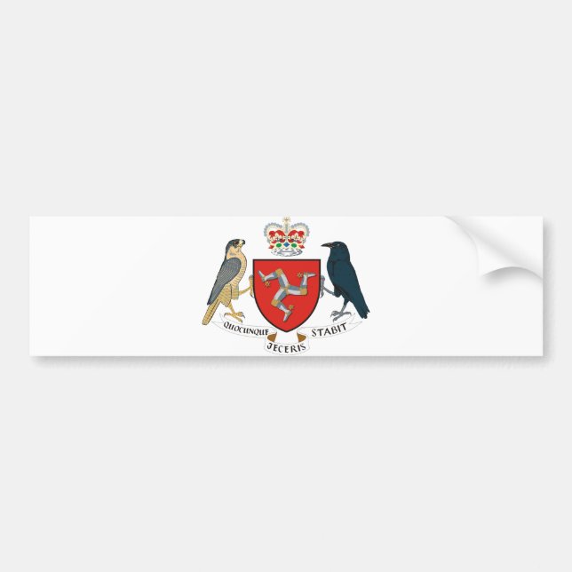 Isle of Man Official Coat Of Arms Heraldry Symbol Bumper Sticker (Front)