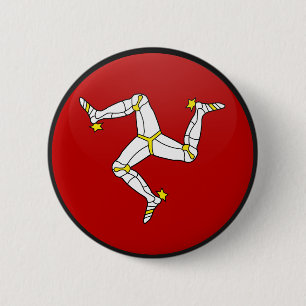 Isle Of Man quality Flag Circle 6 Cm Round Badge