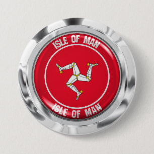 Isle of Man Round Emblem 7.5 Cm Round Badge