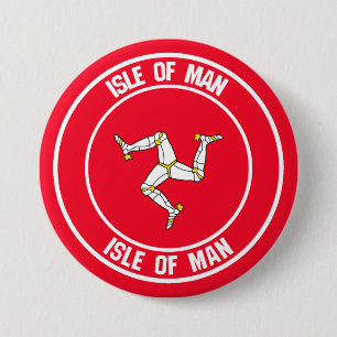 Isle of Man Round Emblem 7.5 Cm Round Badge