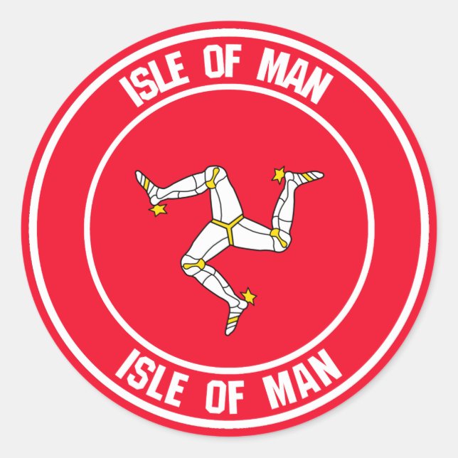 Isle of Man Round Emblem Classic Round Sticker (Front)