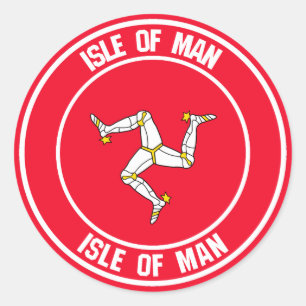 Isle of Man Round Emblem Classic Round Sticker