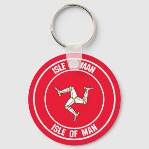 Isle of Man Round Emblem Key Ring
