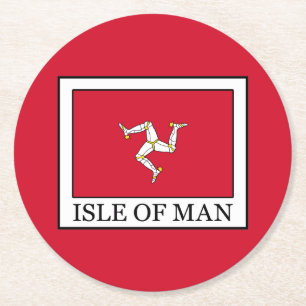 Isle of Man Round Paper Coaster