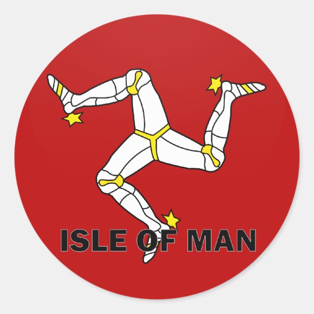 Isle Of Man Roundel quality Flag Classic Round Sticker (Front)