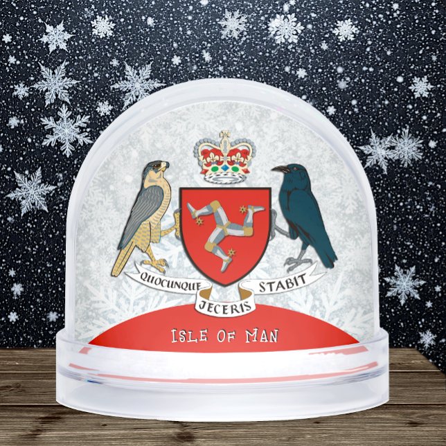 Isle of Man Snow Globe, patriotic UK / British Snowglobe (Isle of Man Snow Globe / United Kingdom)