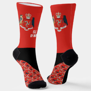 Isle of Man Socks, flag colours, holiday / sports Socks