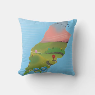 Isle of Man travel poster Cushion