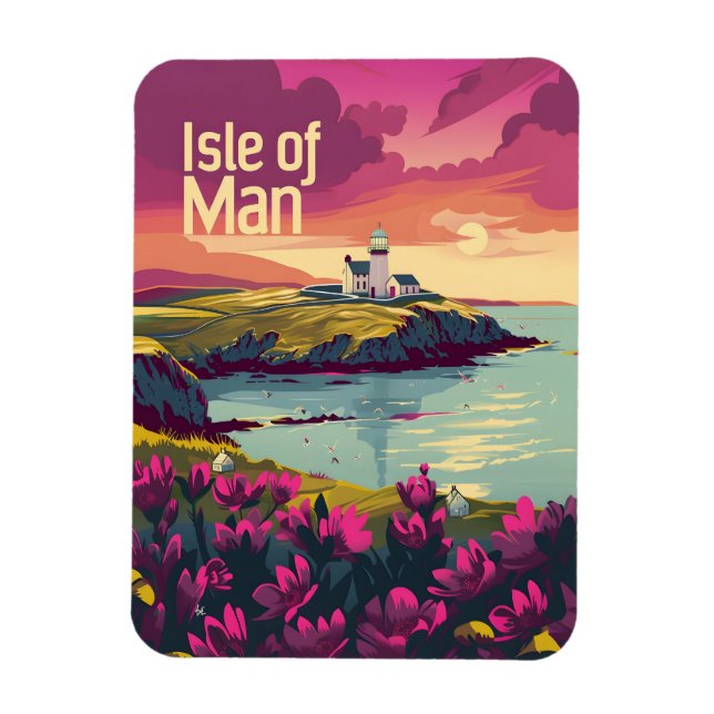 Isle of Man vintage art Magnet (Vertical)