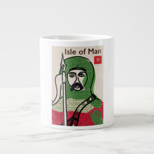 Isle of Man vintage travel poster Large Coffee Mug